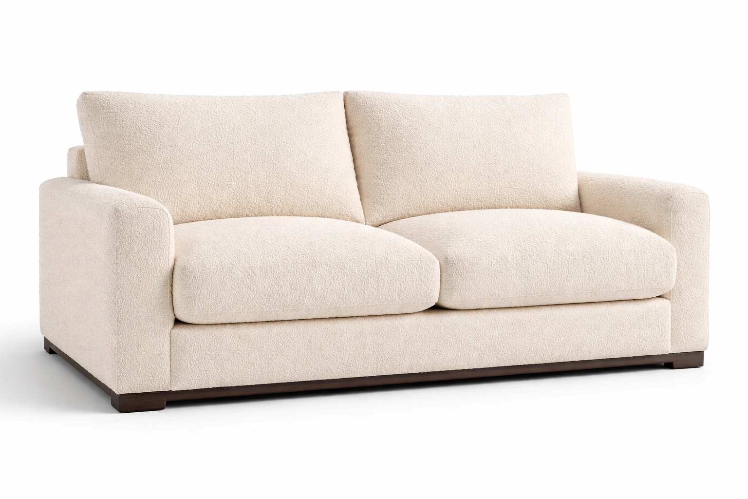 Deep seat 2 seater sofa with plush cushions for lounging
