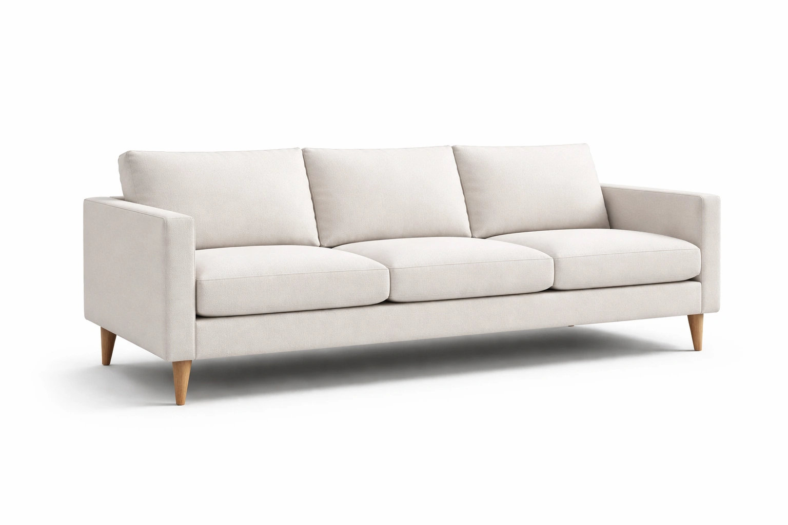 Modern 3 seater sofa with tapered legs