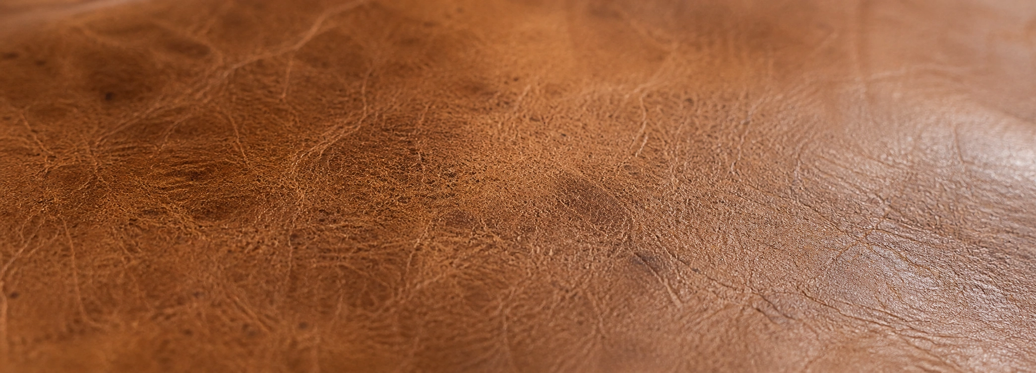 Close-up of natural aniline leather showing visible grain and pores
