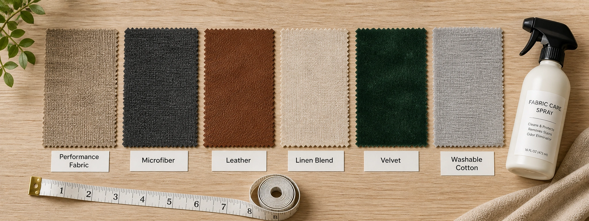 Different fabric textures for apartment sofa upholstery
