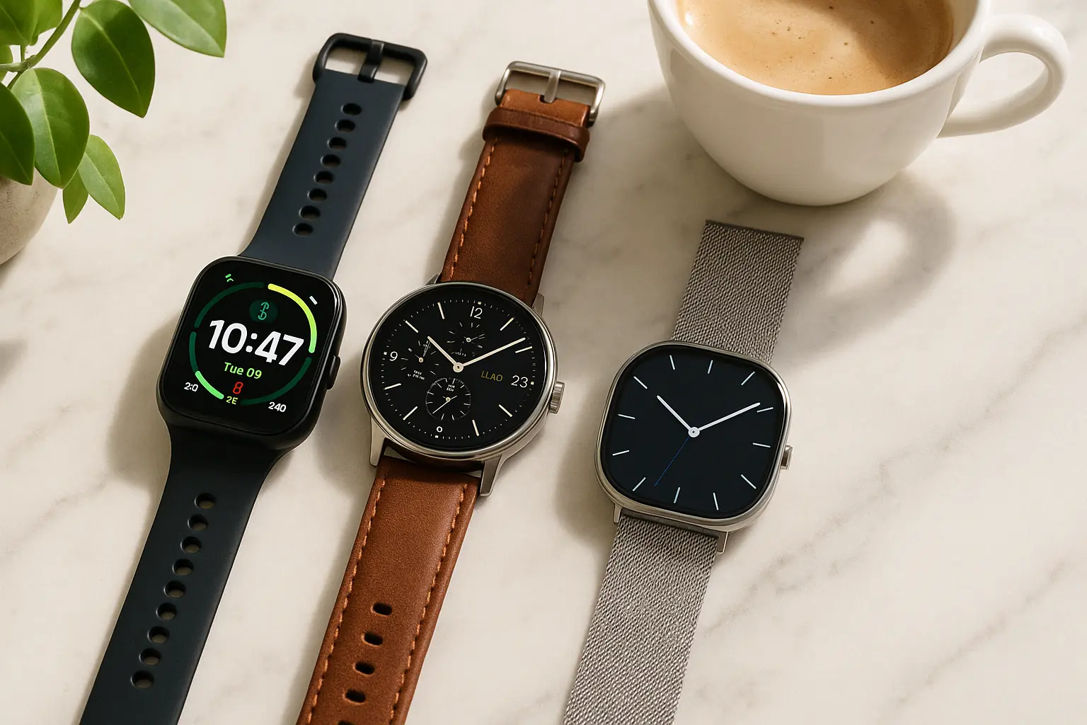 Collection of different smartwatch models