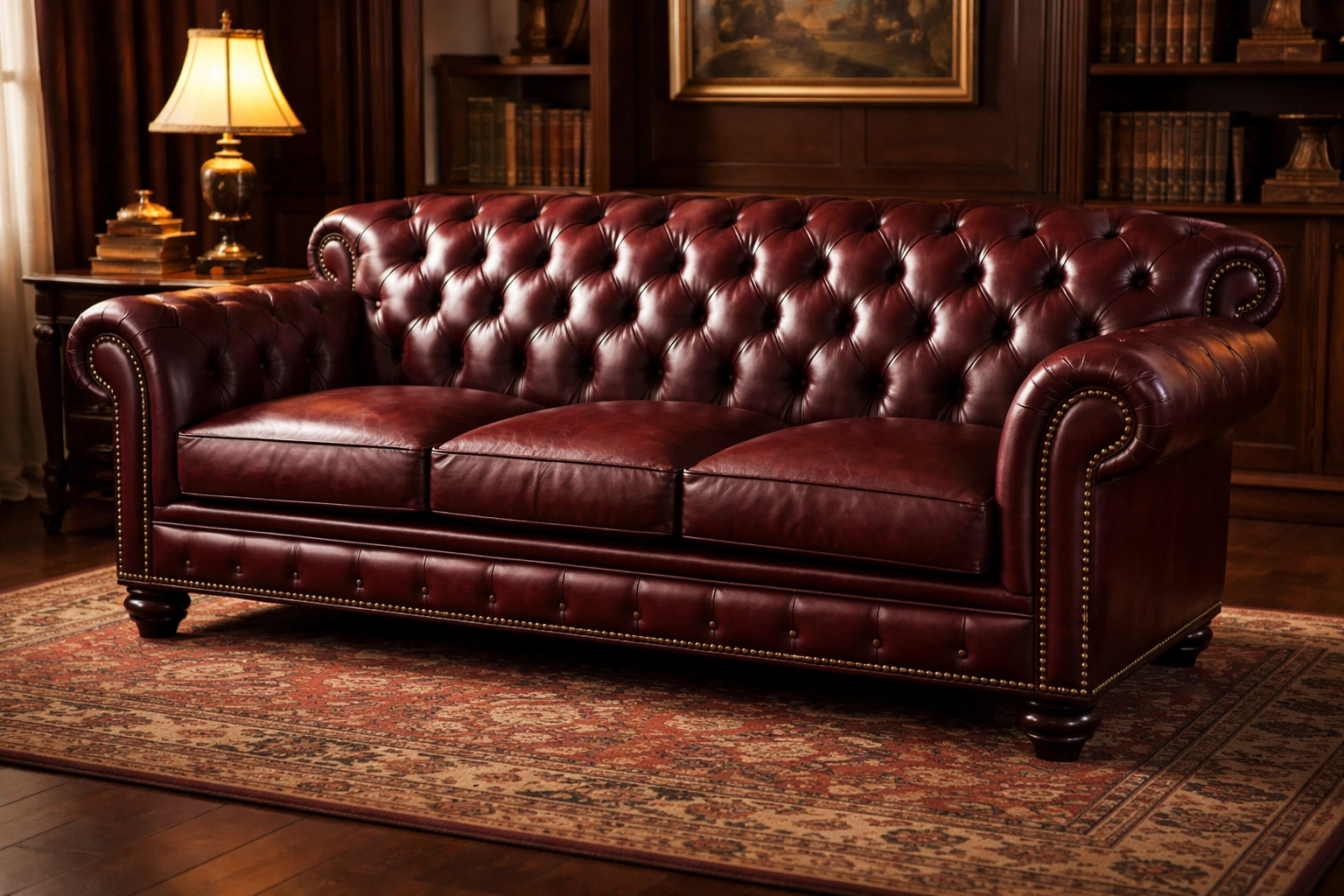 Chesterfield sofa with tufted detailing
