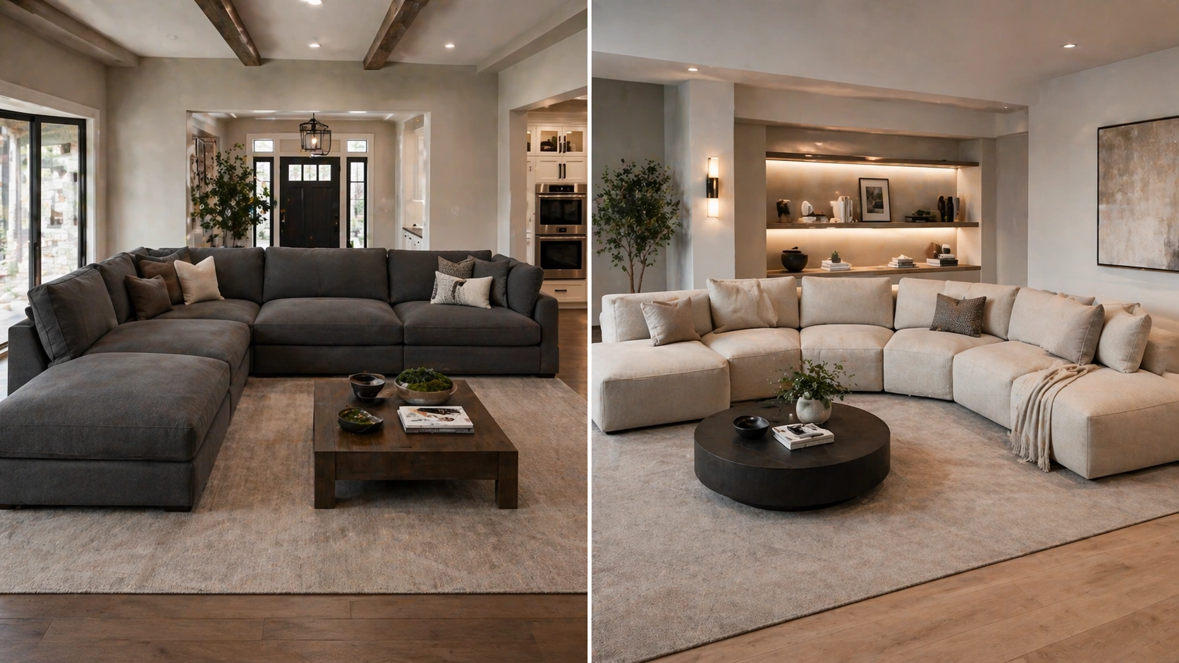 Deep seat sectional and modular sofa configurations
