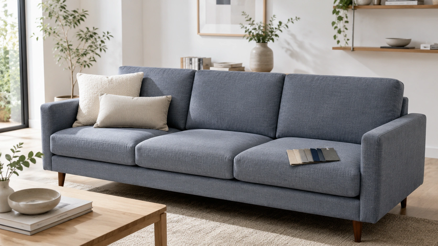 Modern sofa from a direct-to-consumer brand in a stylish living room
