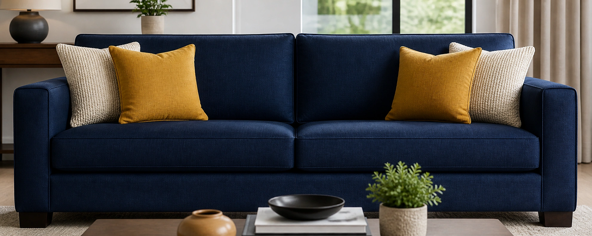 Polyester fabric sofa in bold color