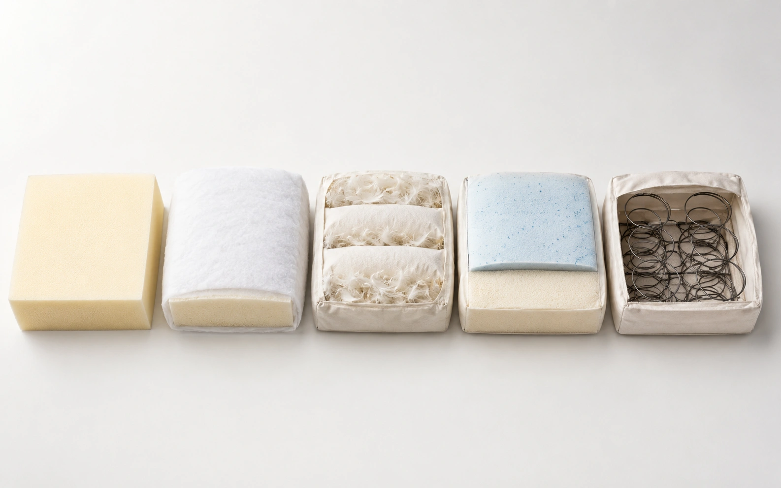 Different types of sofa cushion fill materials comparison