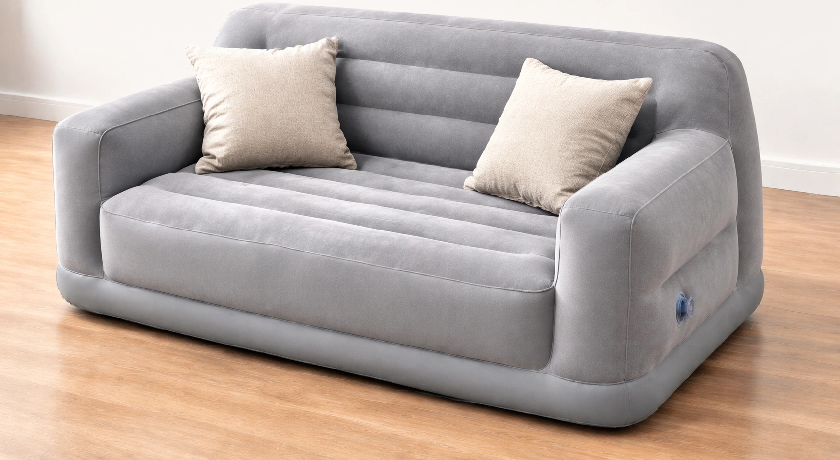 Diagram showing weight distribution on inflated couch with pressure points marked