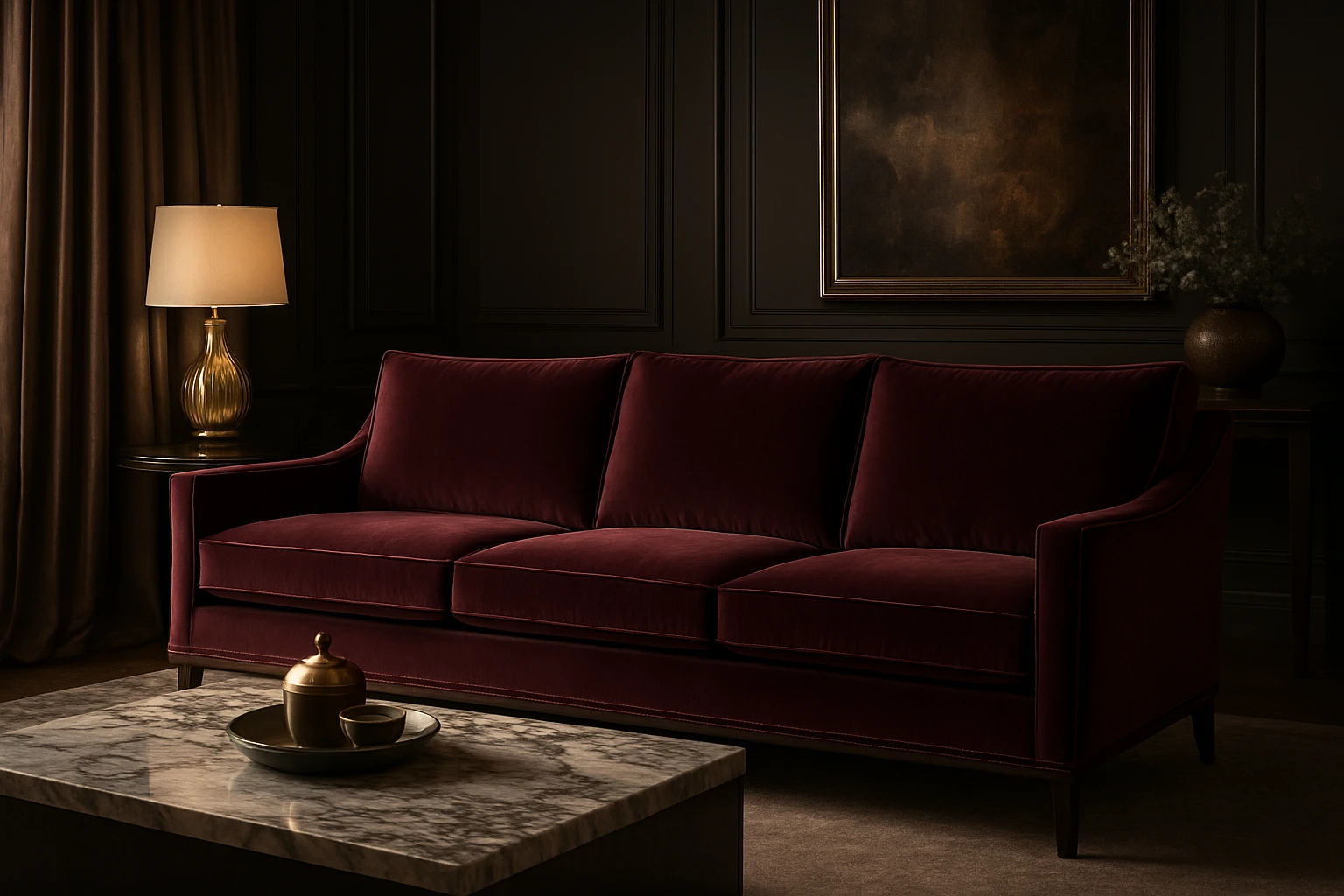 Luxury leather sofa for formal living room
