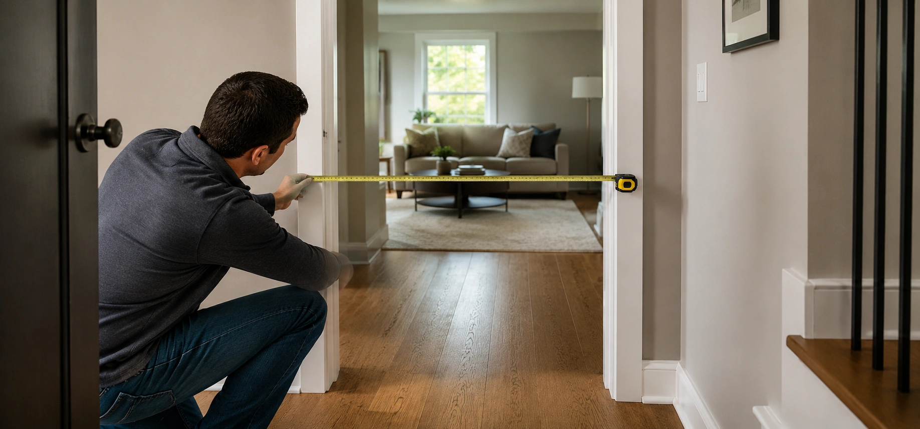 Measuring doorway width and height for sofa delivery clearance