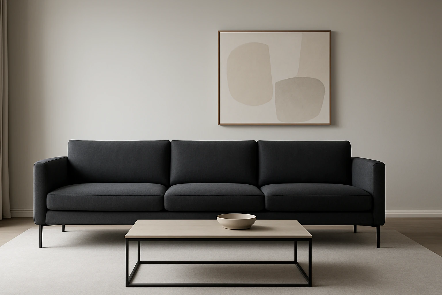 Modern contemporary sofa design with clean lines