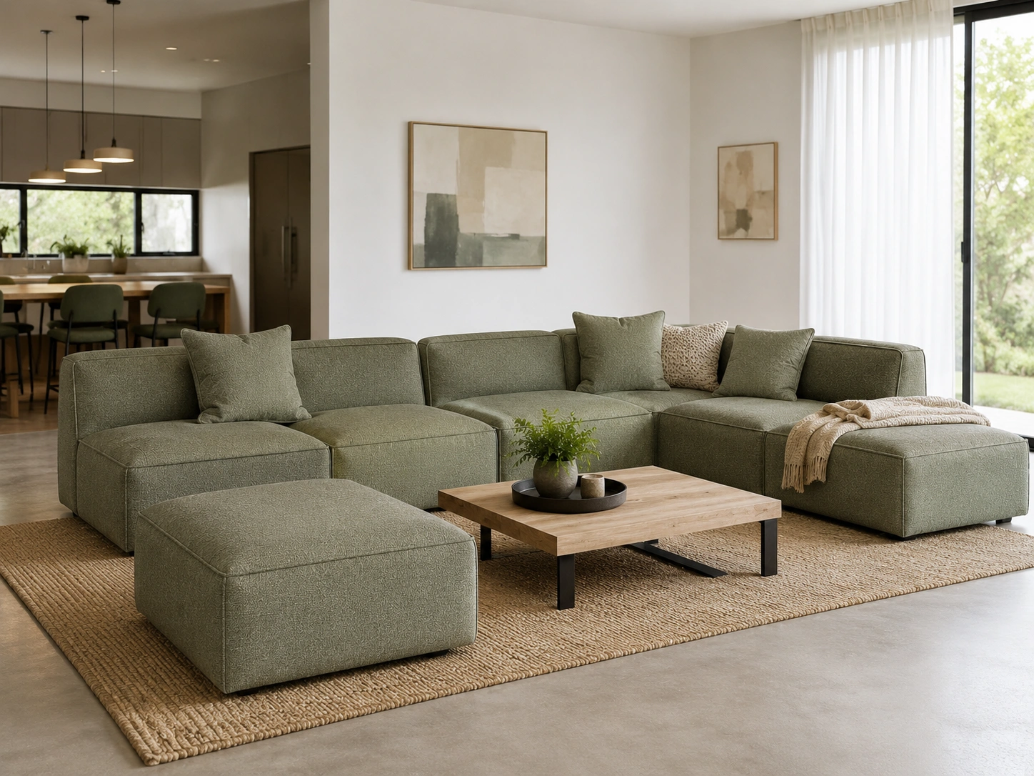 Modular sofa with configurable pieces