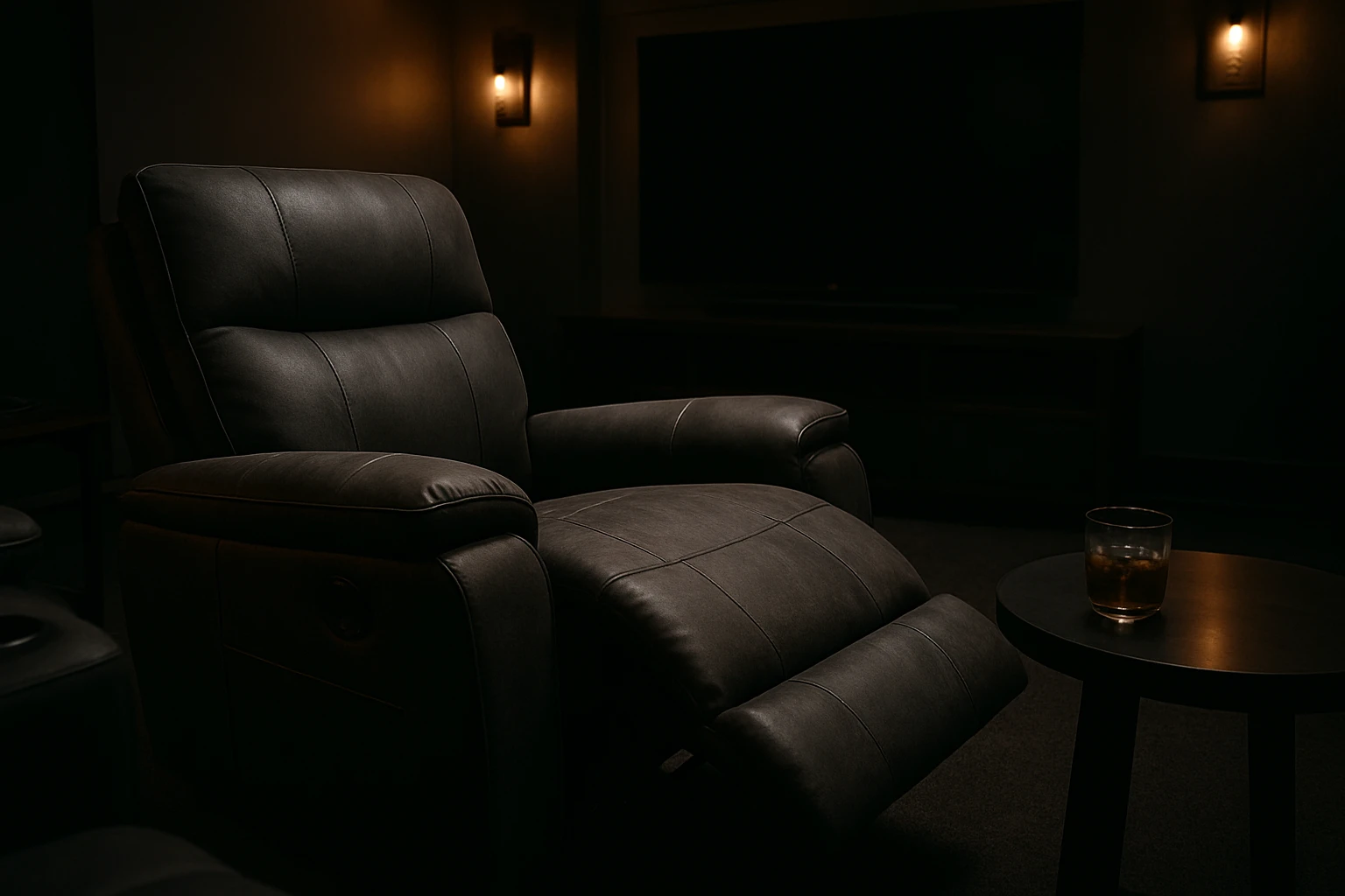 Comfortable recliner sofa in home theater
