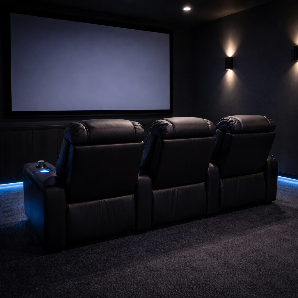 Home theater reclining sofa