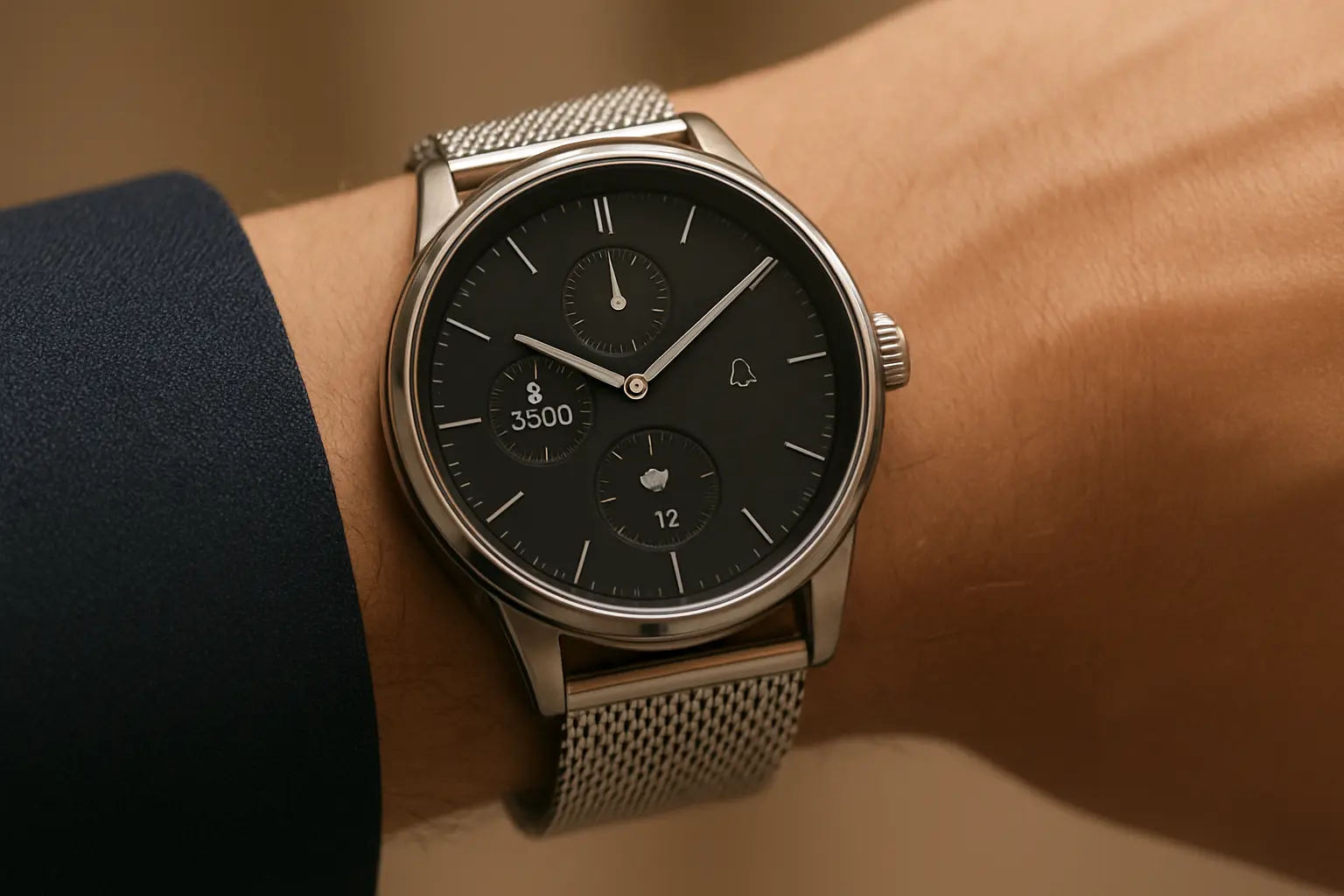 Smart analog hybrid watch with traditional appearance