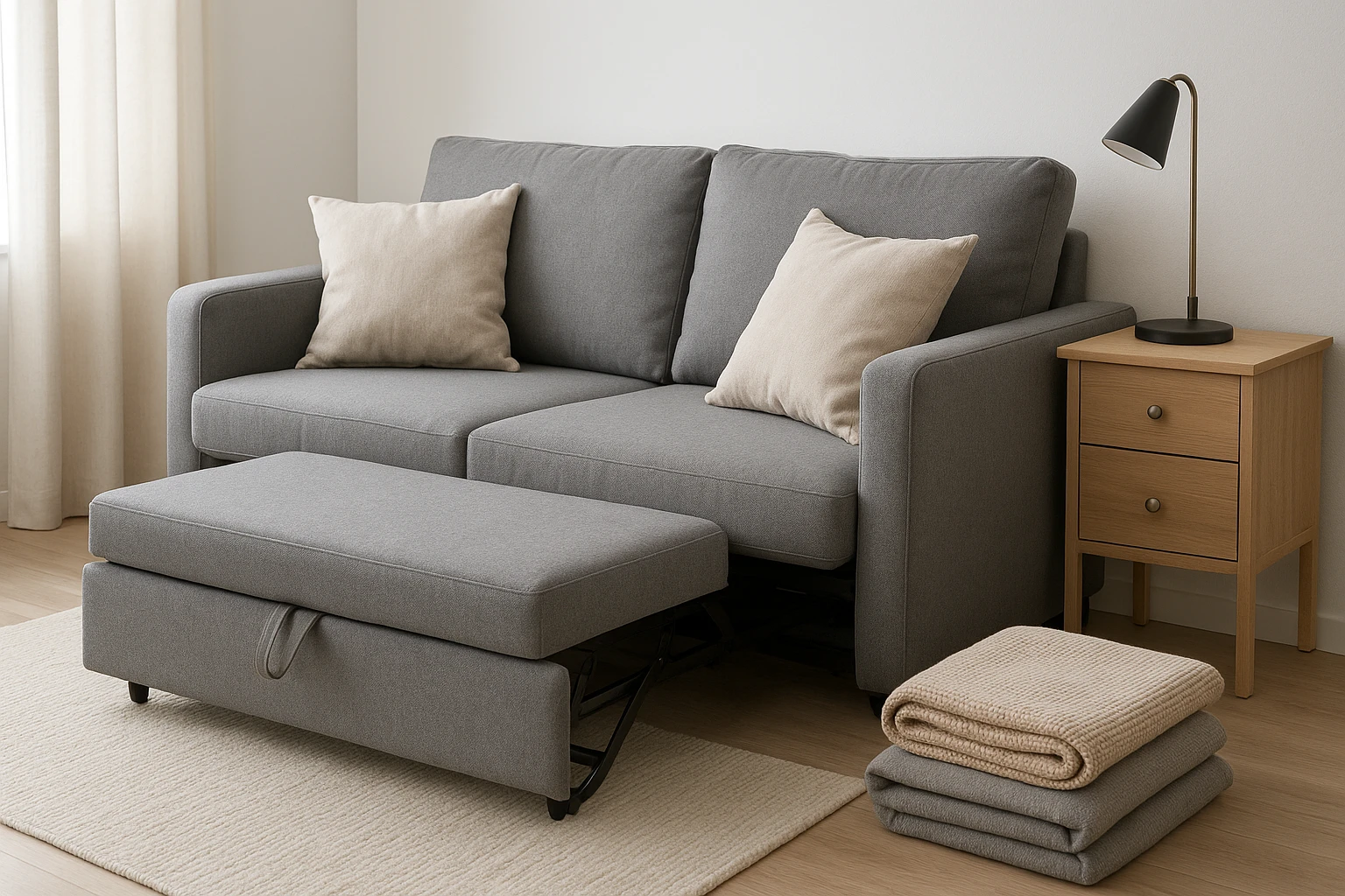 Convertible sofa bed for guest accommodation