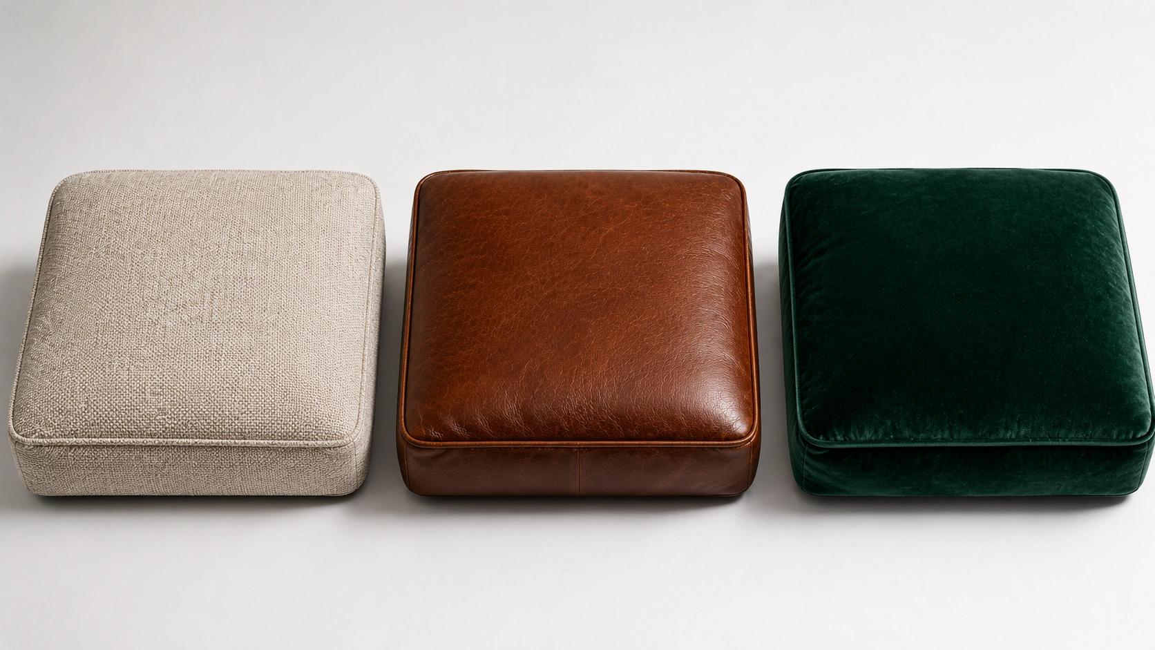Comparison of leather, fabric, and performance velvet sofa materials for back pain support