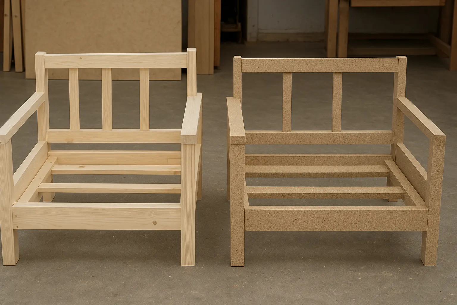 Softwood and engineered wood sofa frames