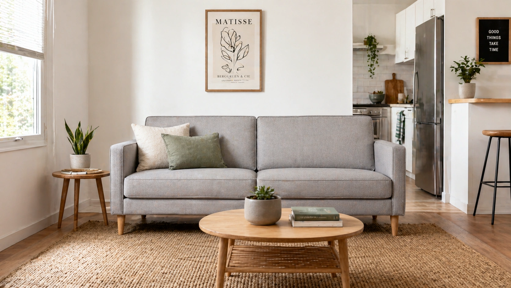 Affordable budget sofa with clean modern design