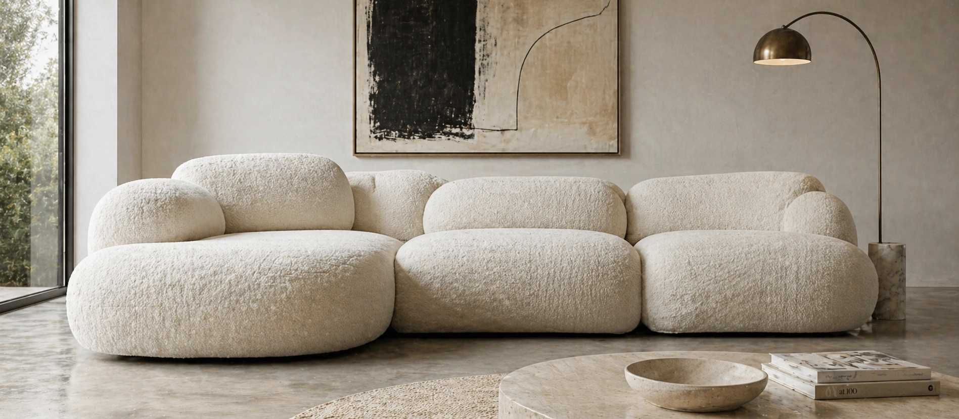 Luxury cloud couch with oversized plush cushions