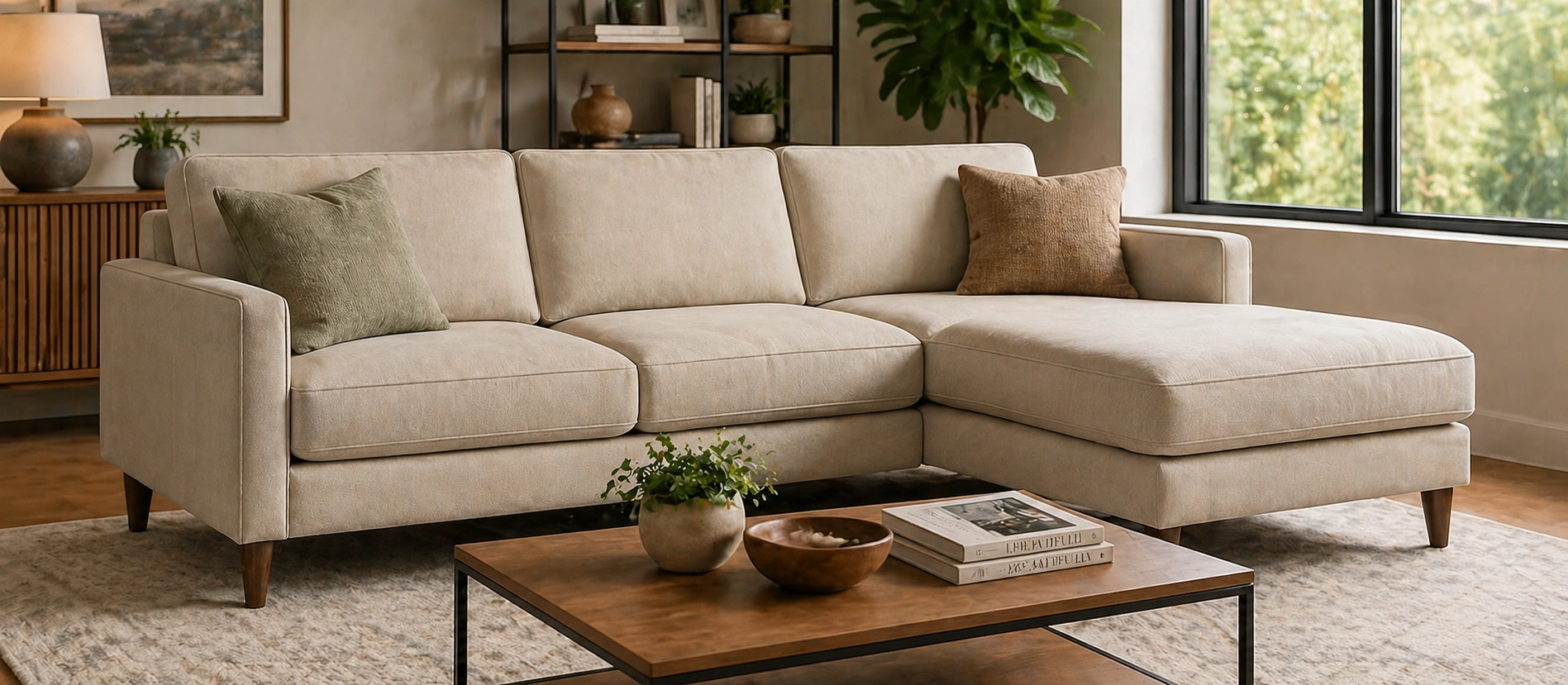 Best overall sectional sofa with L-shaped configuration in neutral tone