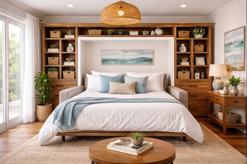 Vacation rental property with sofa wallbed maximizing sleeping capacity
