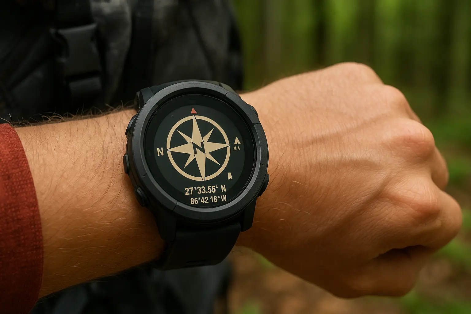 Digital compass feature in outdoor watches