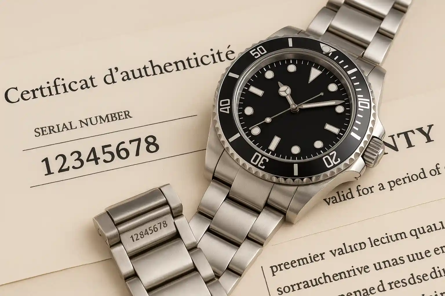 Watch serial numbers and documentation